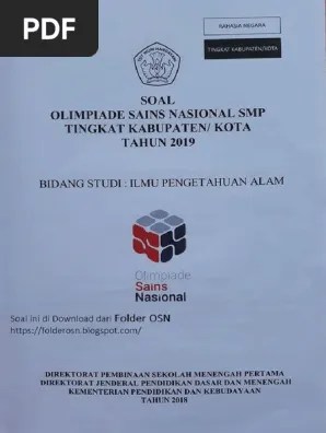 1 kumpulan soal soal sains osn ipa free pdf ebook download: Soal Osn Ipa Smp 2019 Kabupaten Folder Osn Pdf