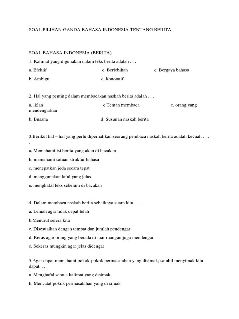 Contoh Soal Pilihan Ganda Meliza Pdf Contoh soal pilihan ganda materi teks deskripsi kelas 7.
