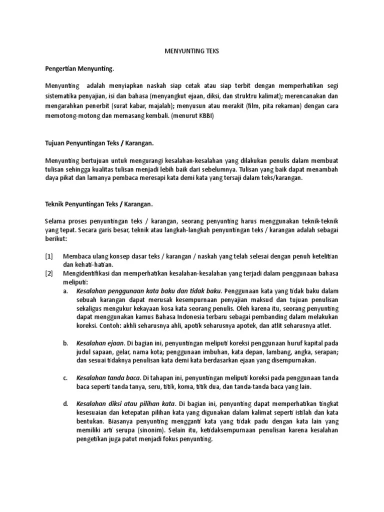 Menyunting Teks Prosedur | PDF