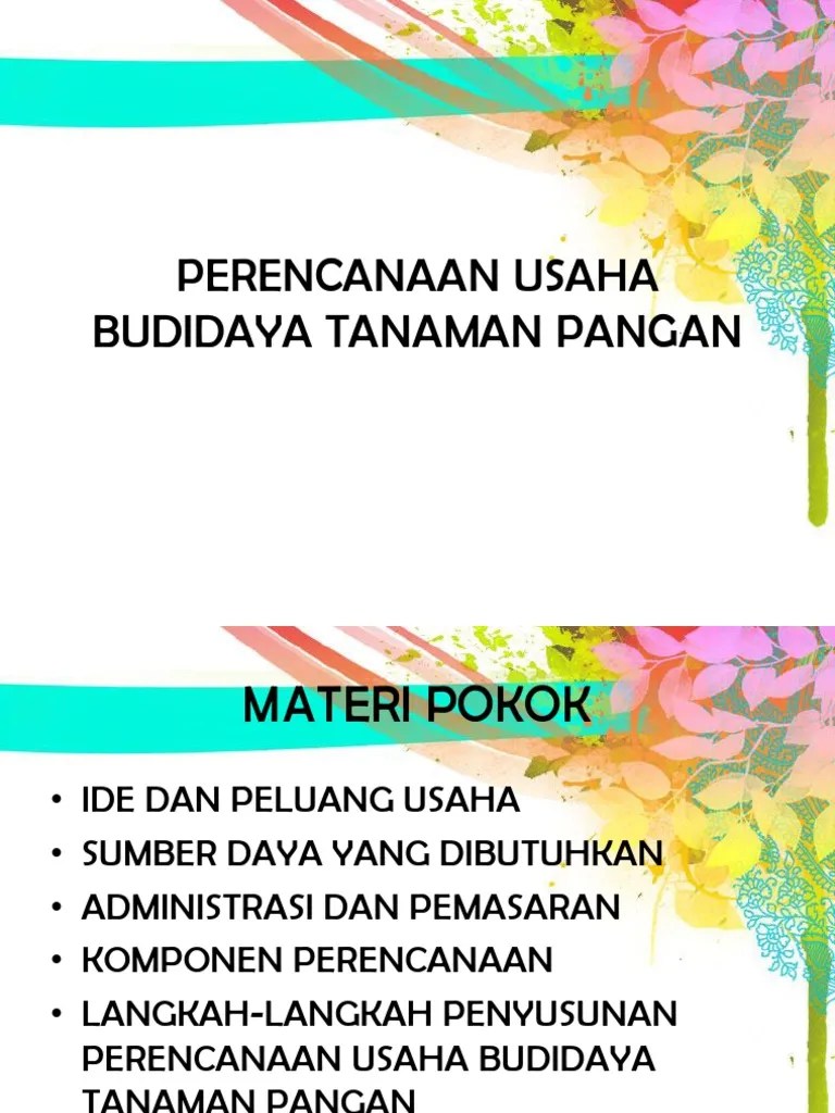 Perencanaan Usaha Budidaya Tanaman Pangan | PDF