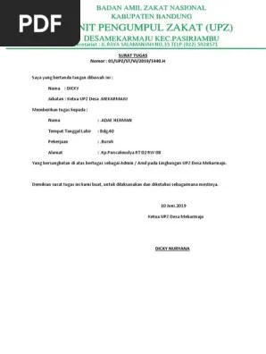 Amil Zakat Contoh Surat Permohonan Bantuan Ke Baznas Nusagates 
