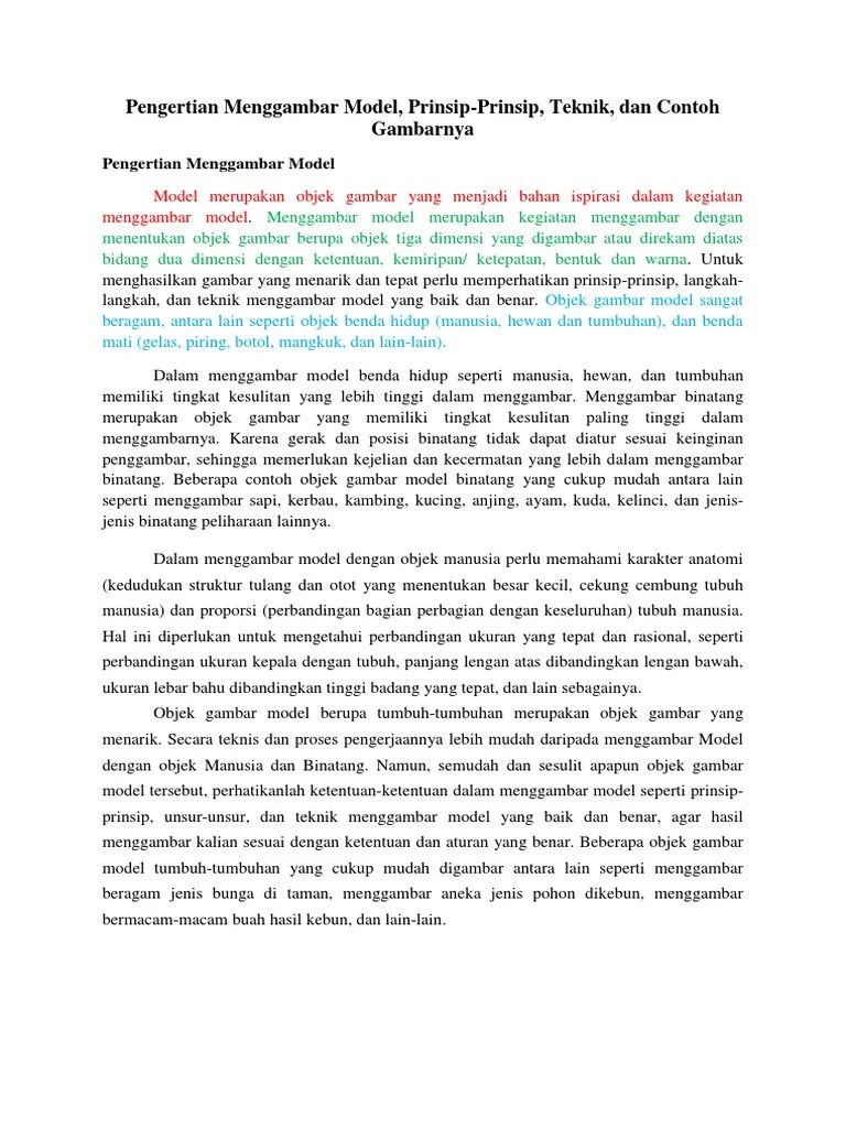 Menggambar model adalah kegiatan menggambar yang meng gunakan model sebagai objek gambarnya. Pengertian Menggambar Model Pdf