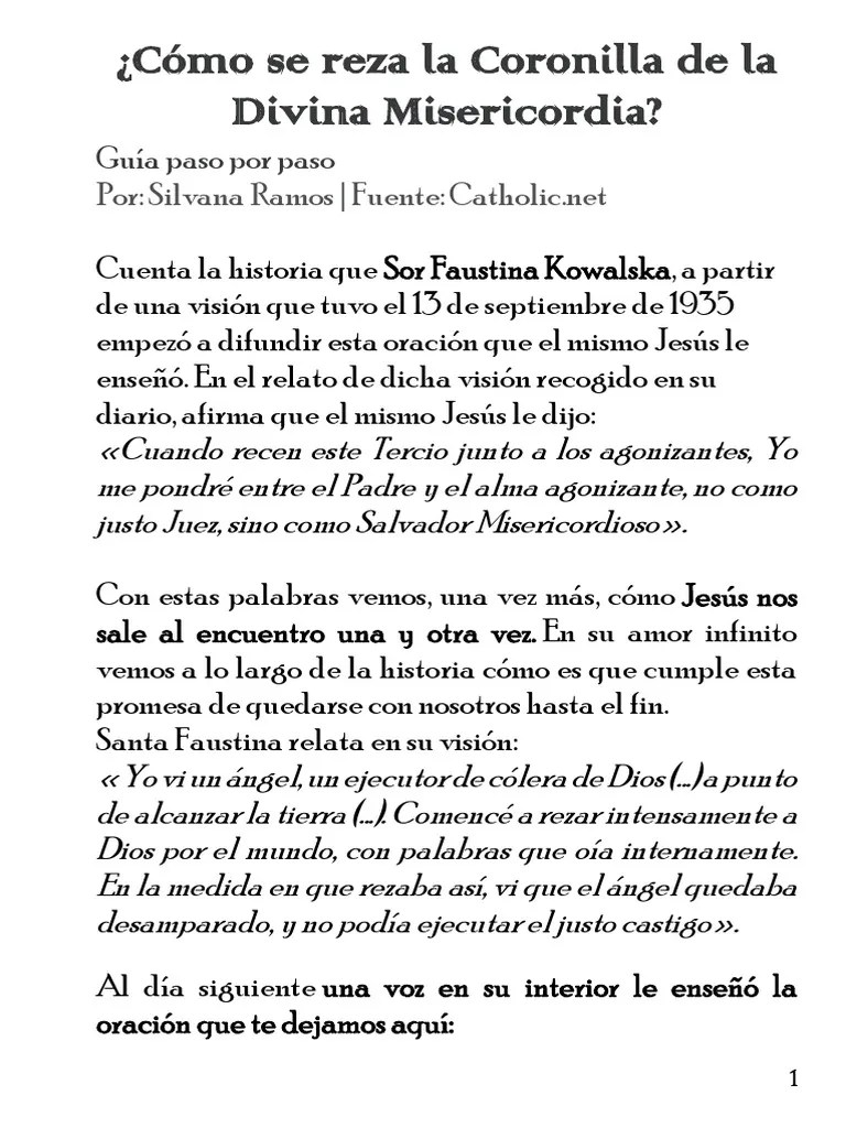 Cómo Se Reza La Coronilla De La Divina Misericordia | PDF | Rosario ...
