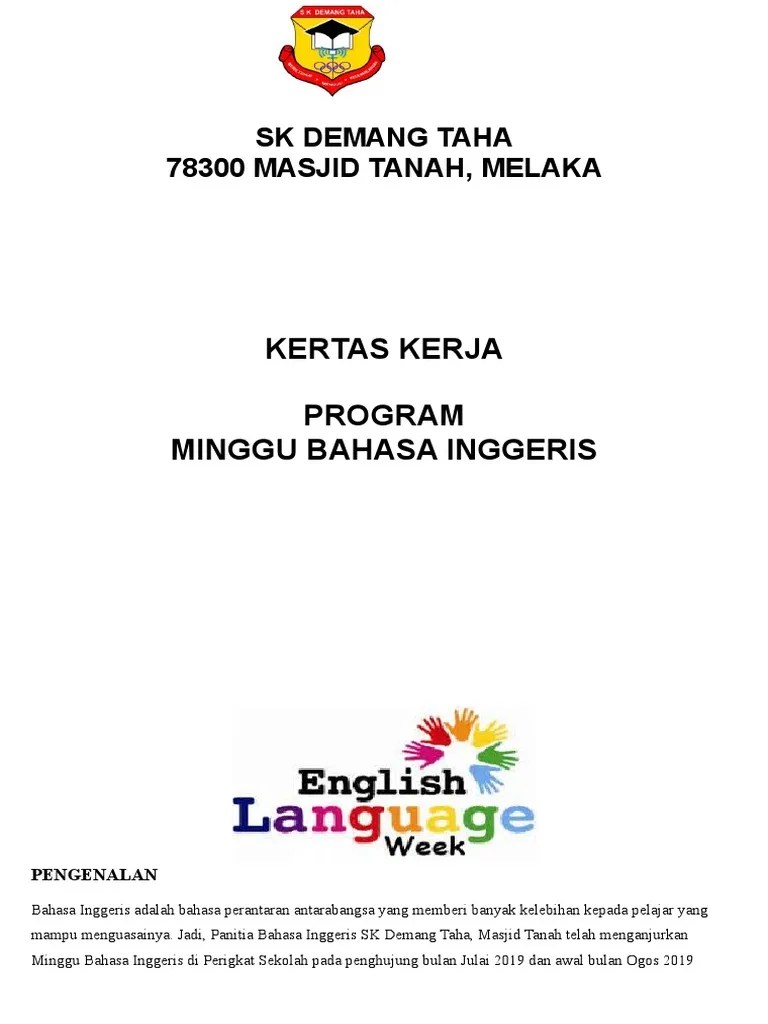 Jangan lupa share kepada kawan2 ya pada group whasapp dan telegram. Kertas Kerja Program Minggu Bahasa Inggeris: Sk Demang ...