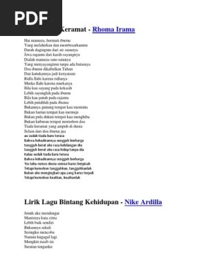 Kemarin engkau masih ada di sinibersamak. Lirik Lagu Keramat Pdf