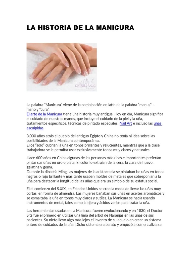 La Historia De La Manicura | PDF | Clavo (anatomía)