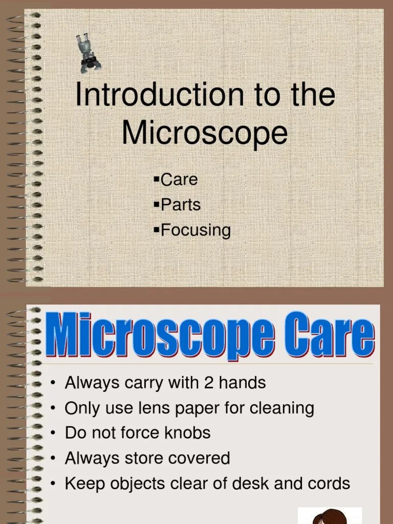Introduction To The Microscope: Care Parts Focusing | PDF ...