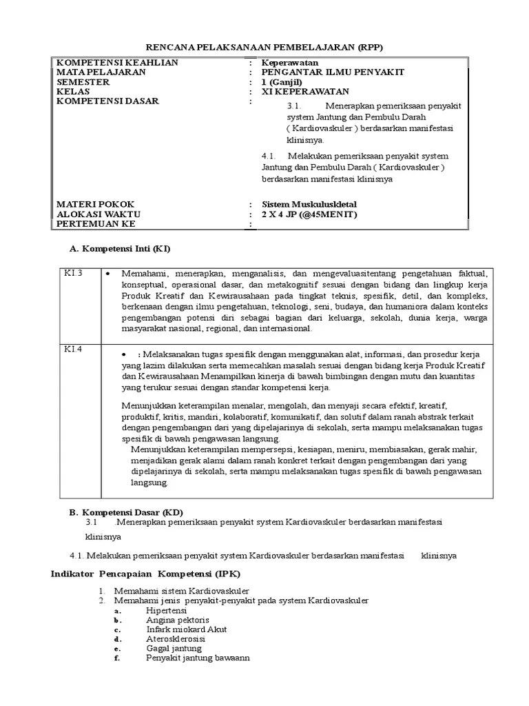 Pengembangan hots dan kinerja metakognitif, serta melakukan kegiatan evaluasi . Rpp Ilmu Penyakit Pdf