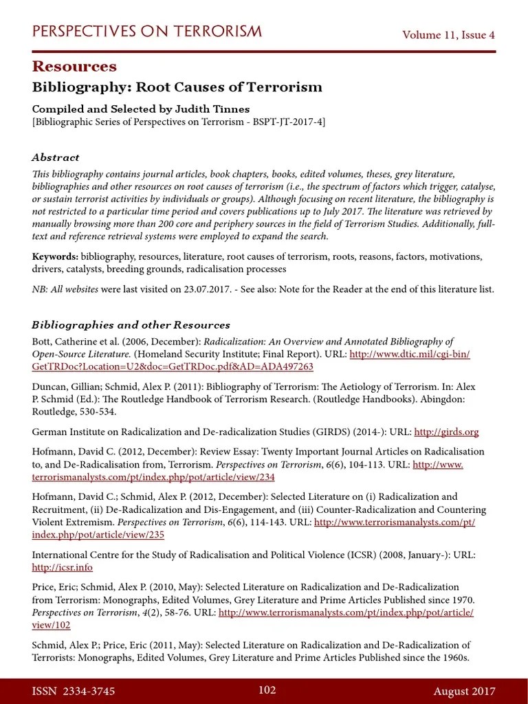 Roots Causes Of Terrorism | PDF | Islamic Terrorism | Bibliography
