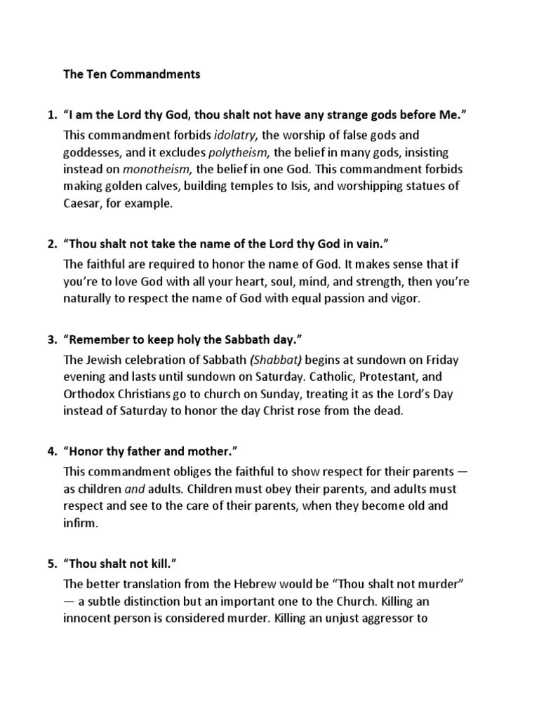 The Ten Commandments | PDF | Ten Commandments | Religious Ethics