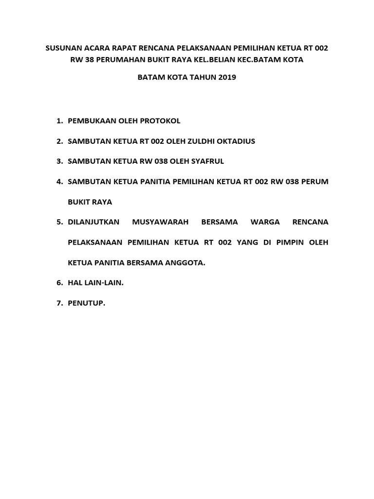 Sambutan Ketua Rt Baru – Beinyu.com