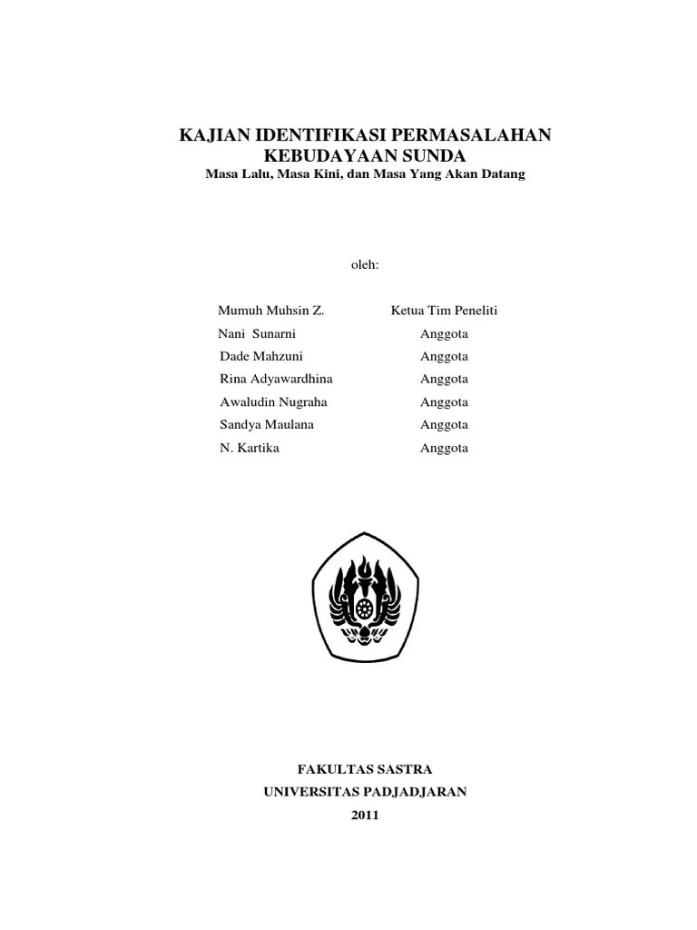 Kajian Identifikasi Permasalahan Kebudayaan Sunda PDF | PDF