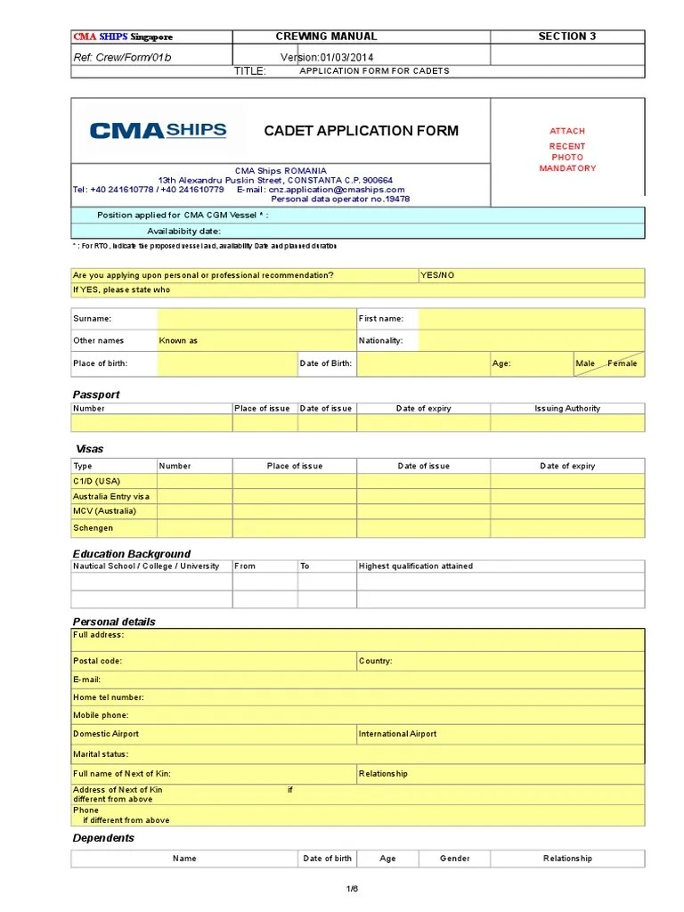 Deck Cadet Application Form - Stunning HD Colorful Images | Free Download