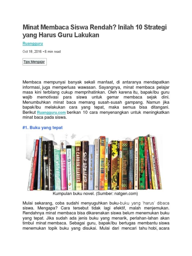 Strategi Meningkatkan Minat Baca | PDF