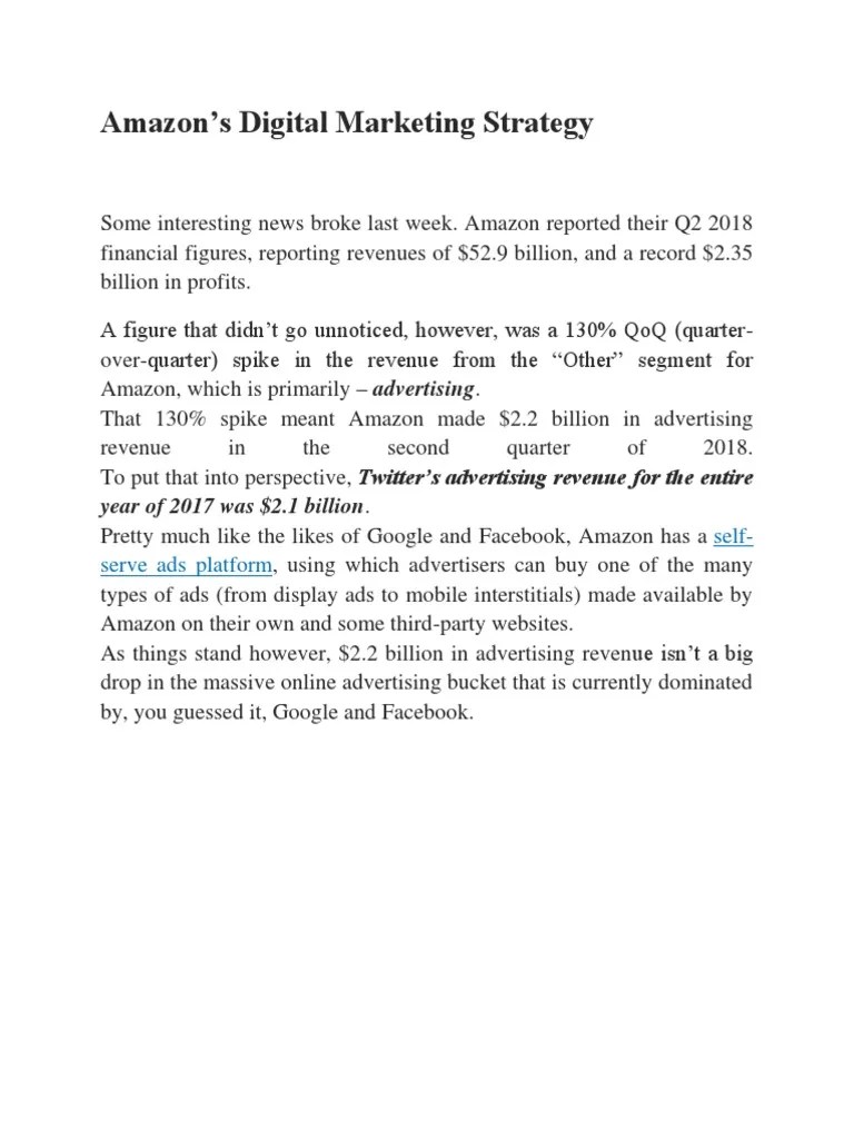Amazon's Digital Marketing Strategy: Year Of 2017 Was $2.1 Billion ...