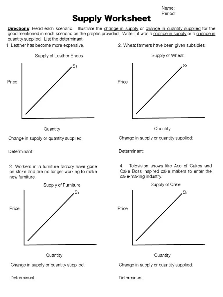 Supply worksheet 1