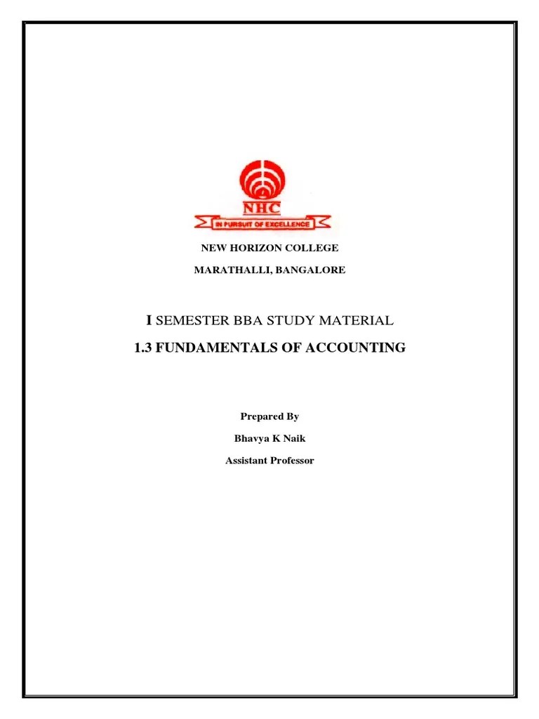 Fundamentals Of Accounting | PDF | Bookkeeping | Debits And Credits