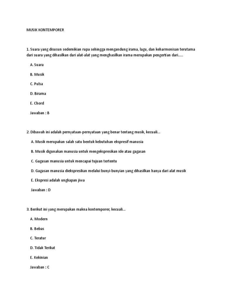 Soal Musik Kontemporer | PDF