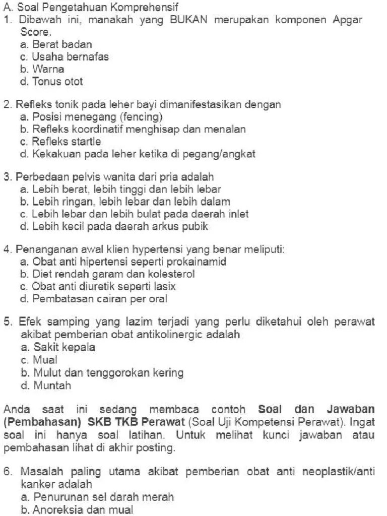 Contoh soal gerontik ukom ners. Download Soal Uji Kompetensi Ners 2018 Dan Kunci Jawaban Pdf Kanal Jabar