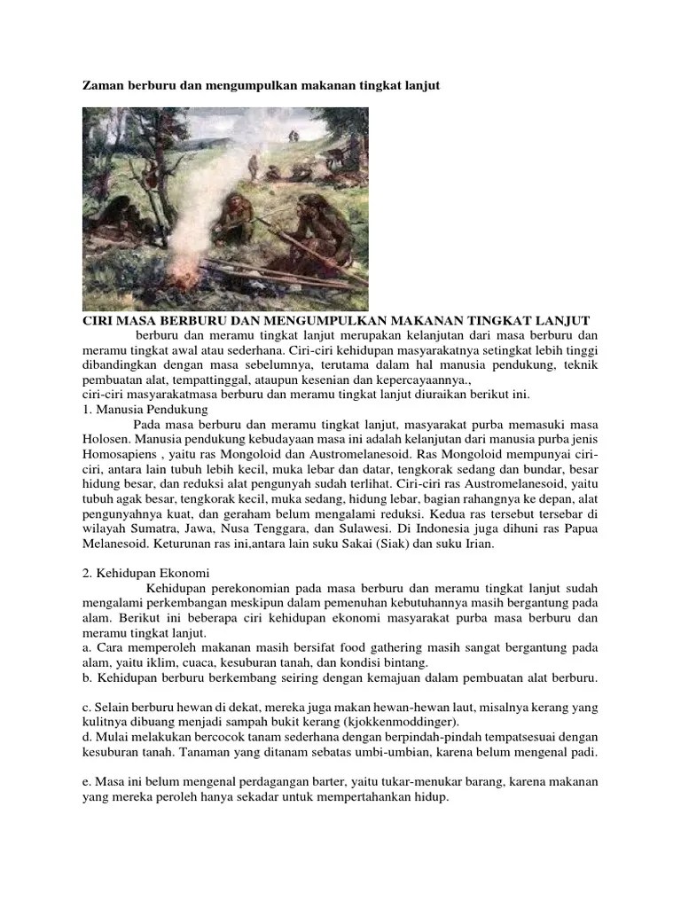 Zaman Berburu Dan Mengumpulkan Makanan Tingkat Lanjut | PDF