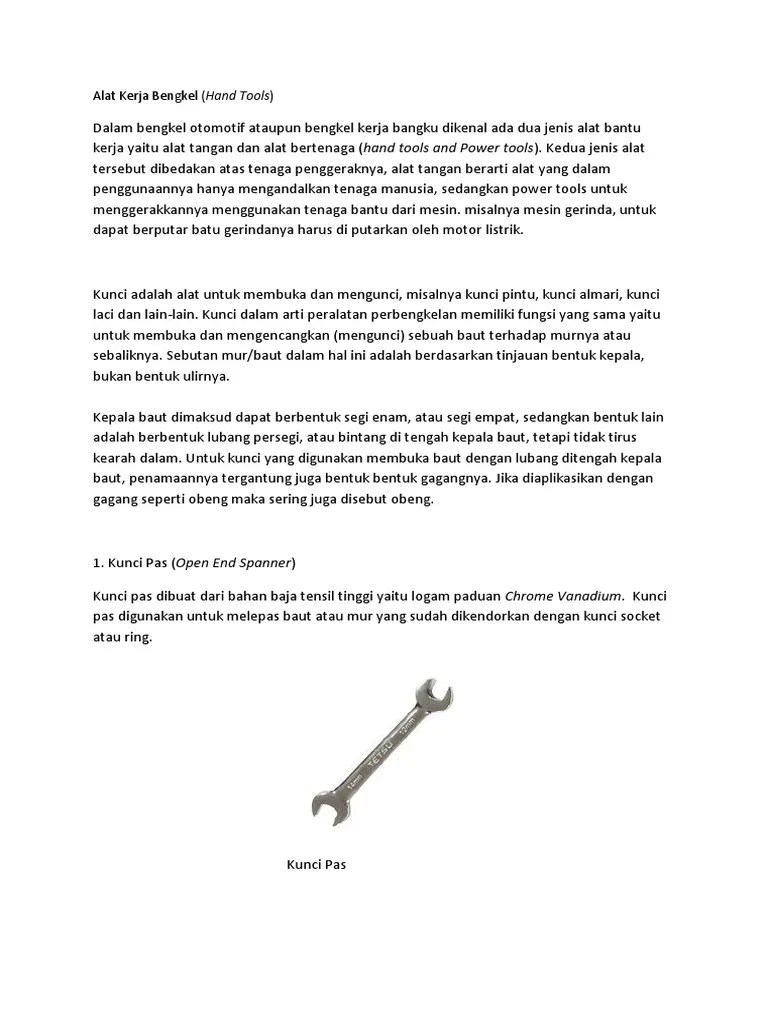 Alat Kerja Bengkel | PDF