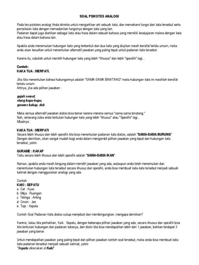 Analogi - Kunci Jawaban | PDF