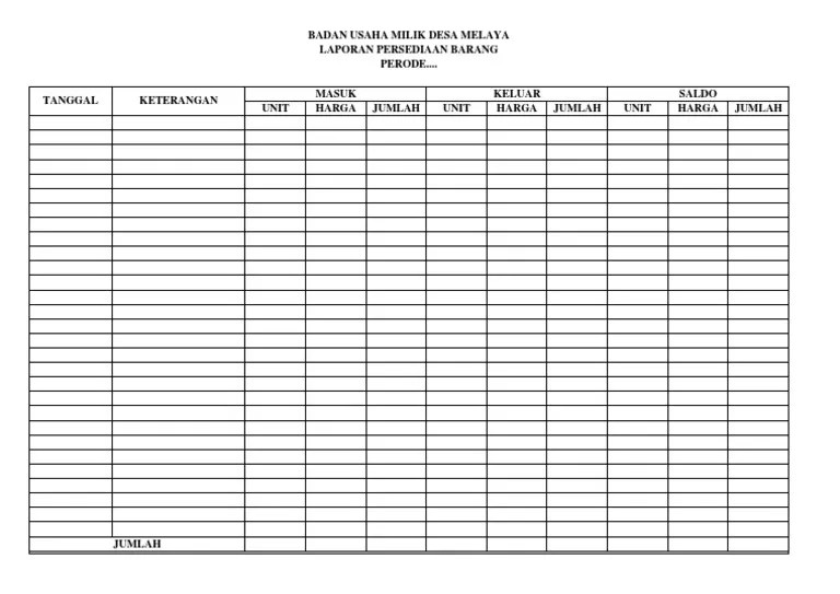 Kartu Persediaan Barang Bumdes PDF | PDF