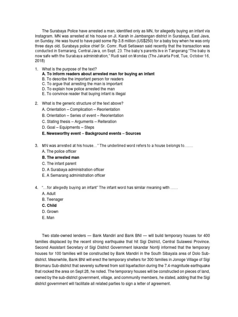 The Surabaya Police Have Arrested A Man Soal Uh | PDF | Avian Influenza |  Conservation Biology