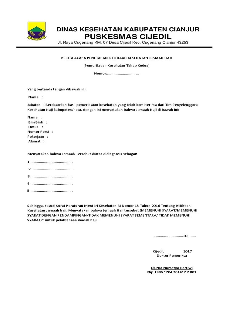 Berita Acara Pemeriksaan Fisik | PDF