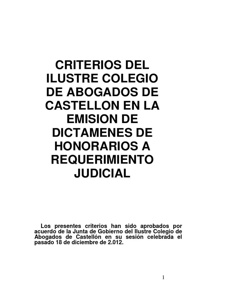 Criterios De Honorarios 2013 | PDF | Pena Capital | Demanda Judicial