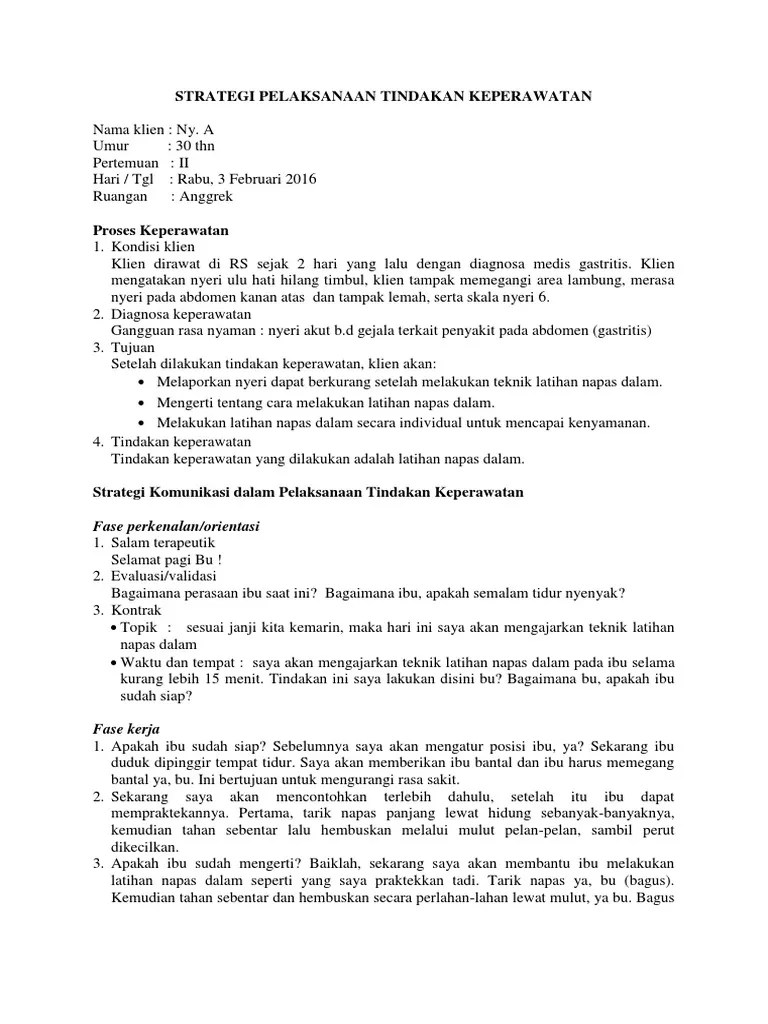 Penelitian ini menggunakan metode kualitatif . Strategi Pelaksanaan Tindakan Keperawatan Pdf