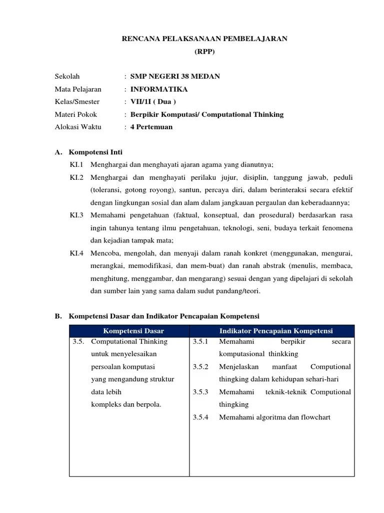 Buku informatika kelas 7 smp kurikulum 2013 penerbit yudhistira. Rpp Mapel Informatika Smp Masnurul