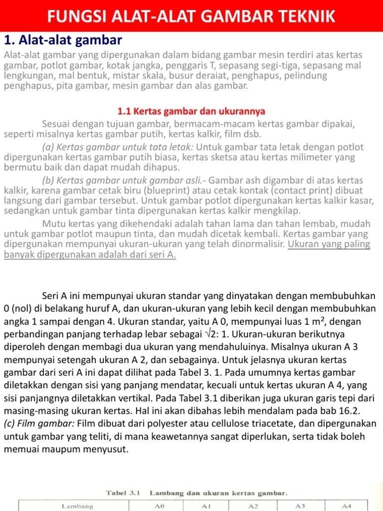 Lecture 2 FUNGSI ALAT-ALAT GAMBAR TEKNIK | PDF