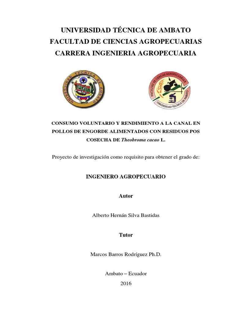 Tesis 003 Ingeniería Agropecuaria - Alberto Silva - CD 002 | PDF ...