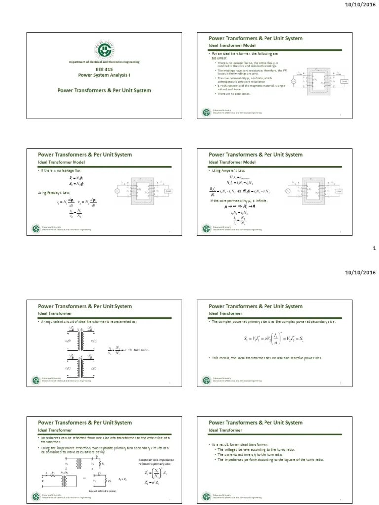 Per Unit System | PDF | Transformer | Electrical Impedance