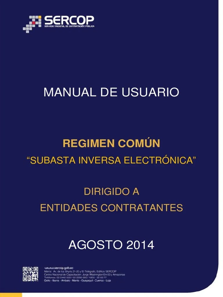 Manual De Subasta Inversa Electronica | PDF | Subasta | Point And Click