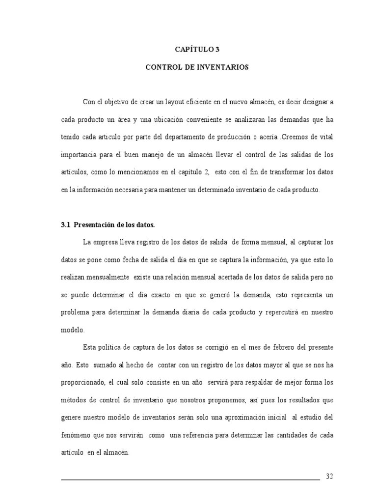 5.1 Control De Inventarios PDF | PDF | Desviación Estándar | Inventario