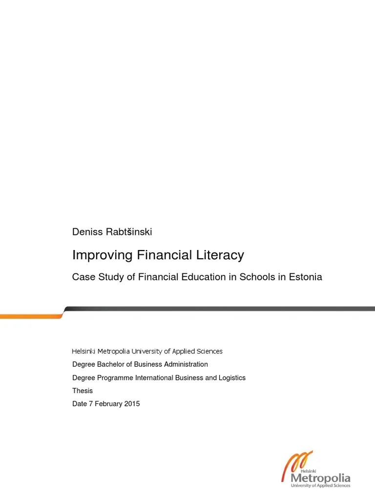 Improving Financial Literacy | PDF | Financial Literacy | Literacy