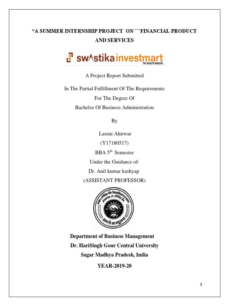 Summer Internship Project PDF | PDF | Investment Fund | Investment Management