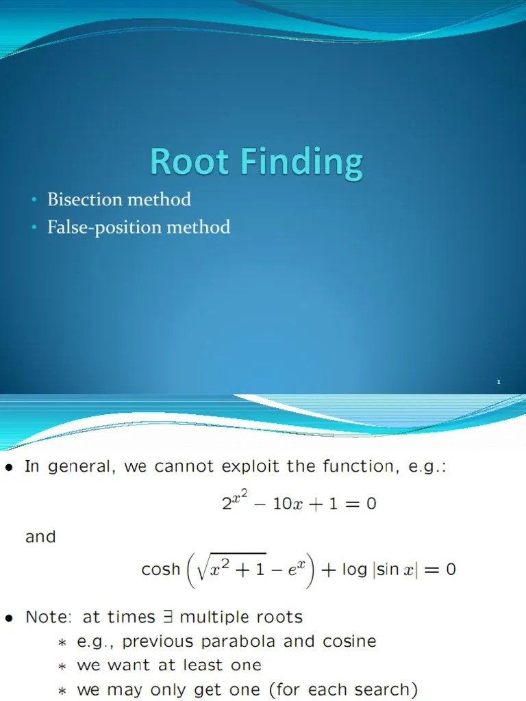 Numerical Lecture 3 Root Finding | PDF | Mathematical Analysis ...