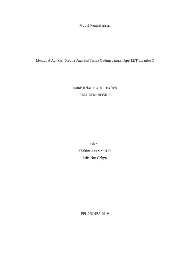 Modul Membuat Aplikasi Mobile Android Dengan App MIT Inventor 2 PDF | PDF
