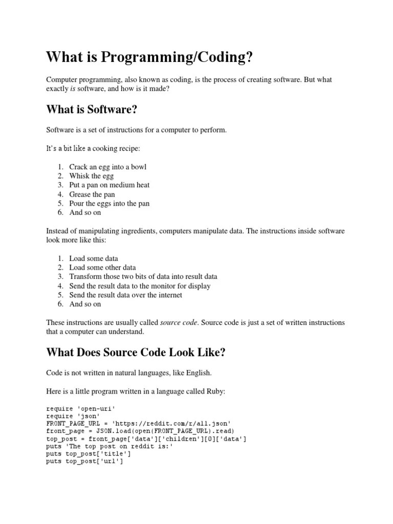 What Is Programming | PDF | Source Code | Debugging