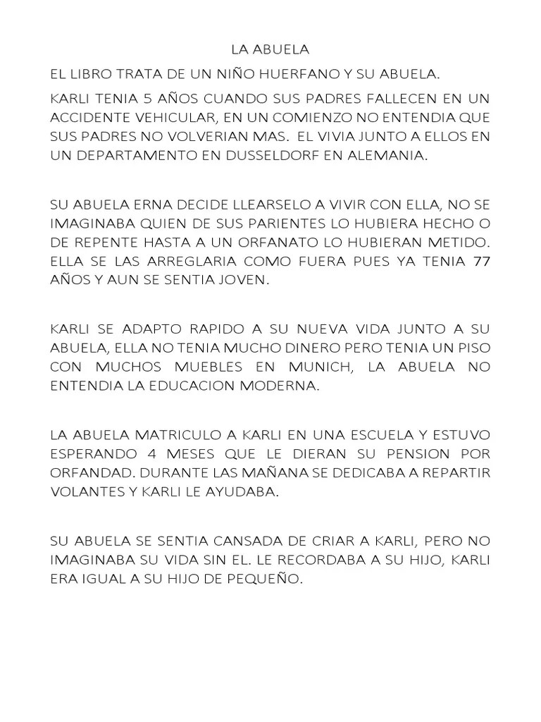Resumen libro la abuela