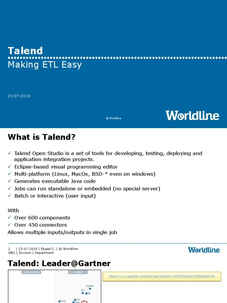 Talend - Making ETL Easy | PDF | Microsoft Sql Server | Computer Data