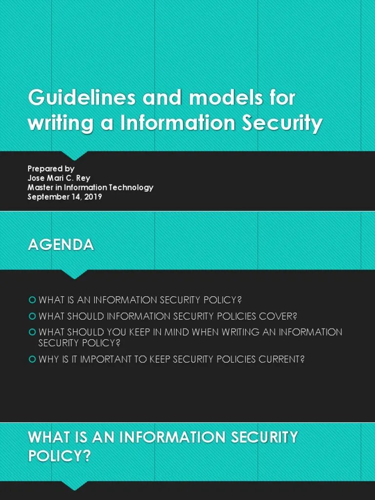 Guidelines And Models For Writing A Information Security | Download ...