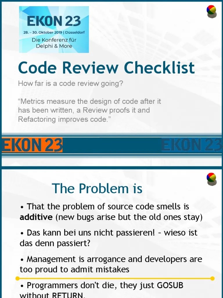 EKON 23 Code Review Checklist | PDF | Class (Computer Programming ...