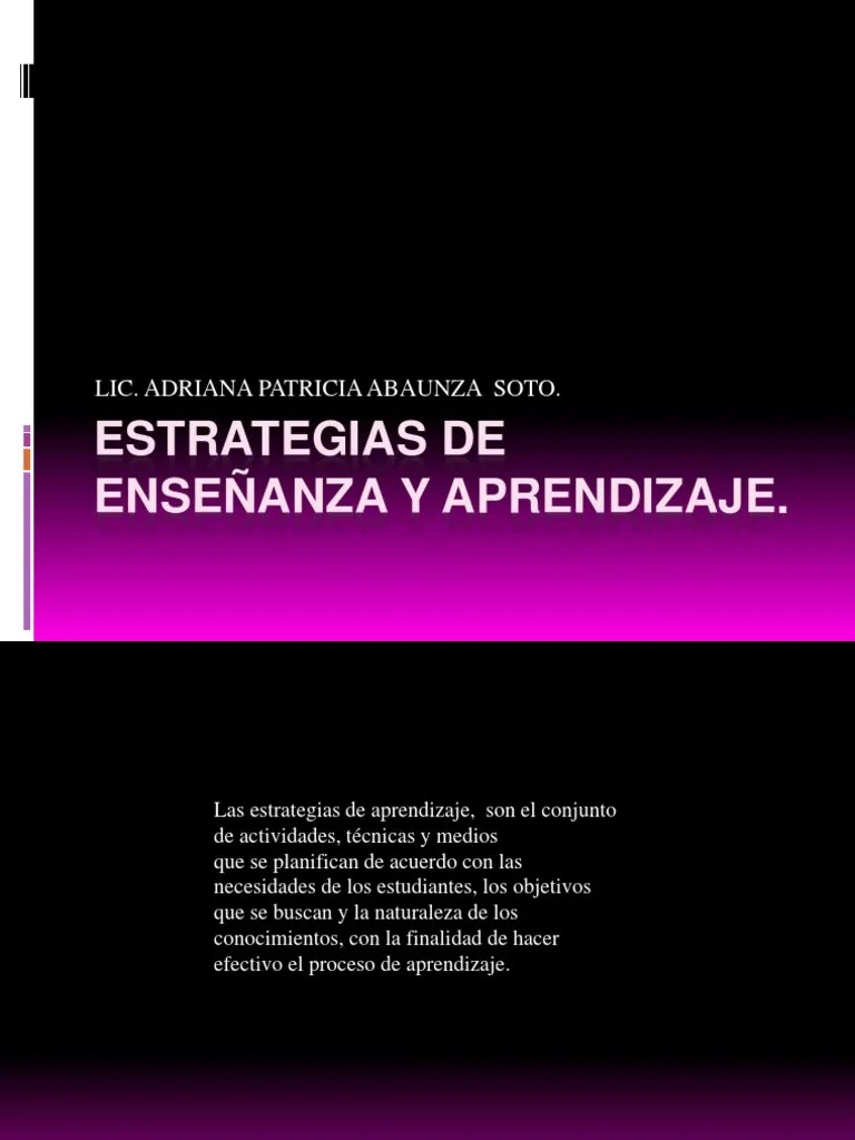 Estrategias De Enseñanza Aprendizaje | PDF | Evaluación | Aprendizaje