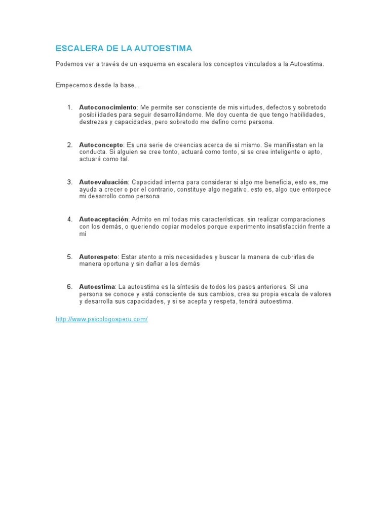 Escalera De La Autoestima | PDF