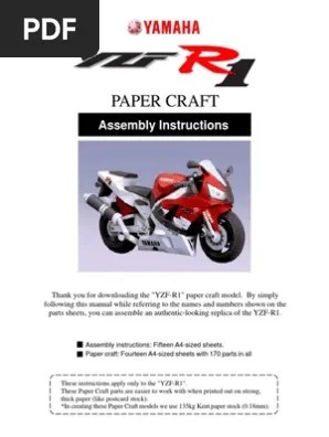 Fernandes, via flickr paper art, paper. Yamaha R1 Paper Assembly Complete Pdf Paper Adhesive