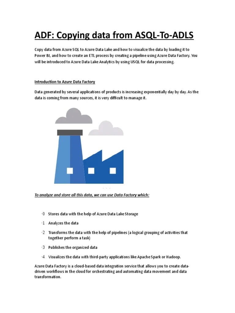 Azure Data Factory | Download Free PDF | Apache Hadoop | Microsoft Azure